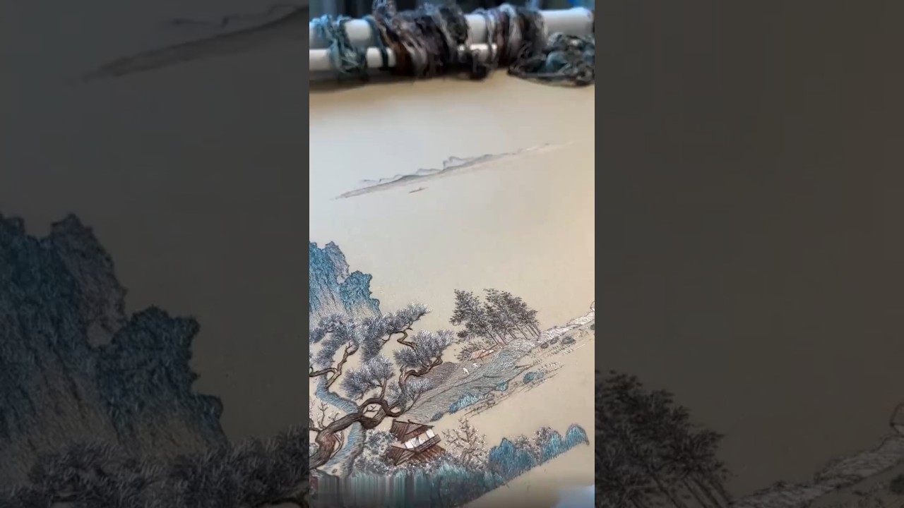 Chinese embroidery Chinese landscape painting