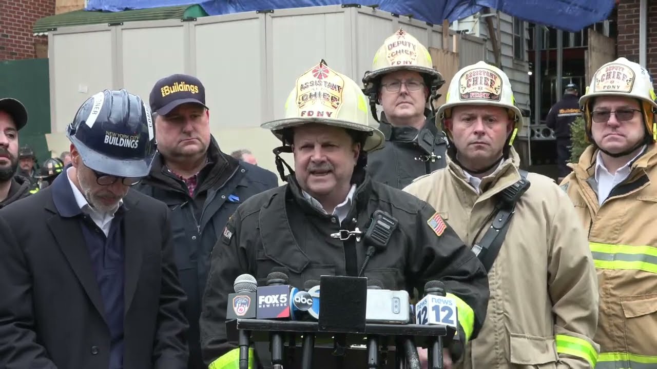 FDNY officials provide an update on a partial building collapse in Brooklyn