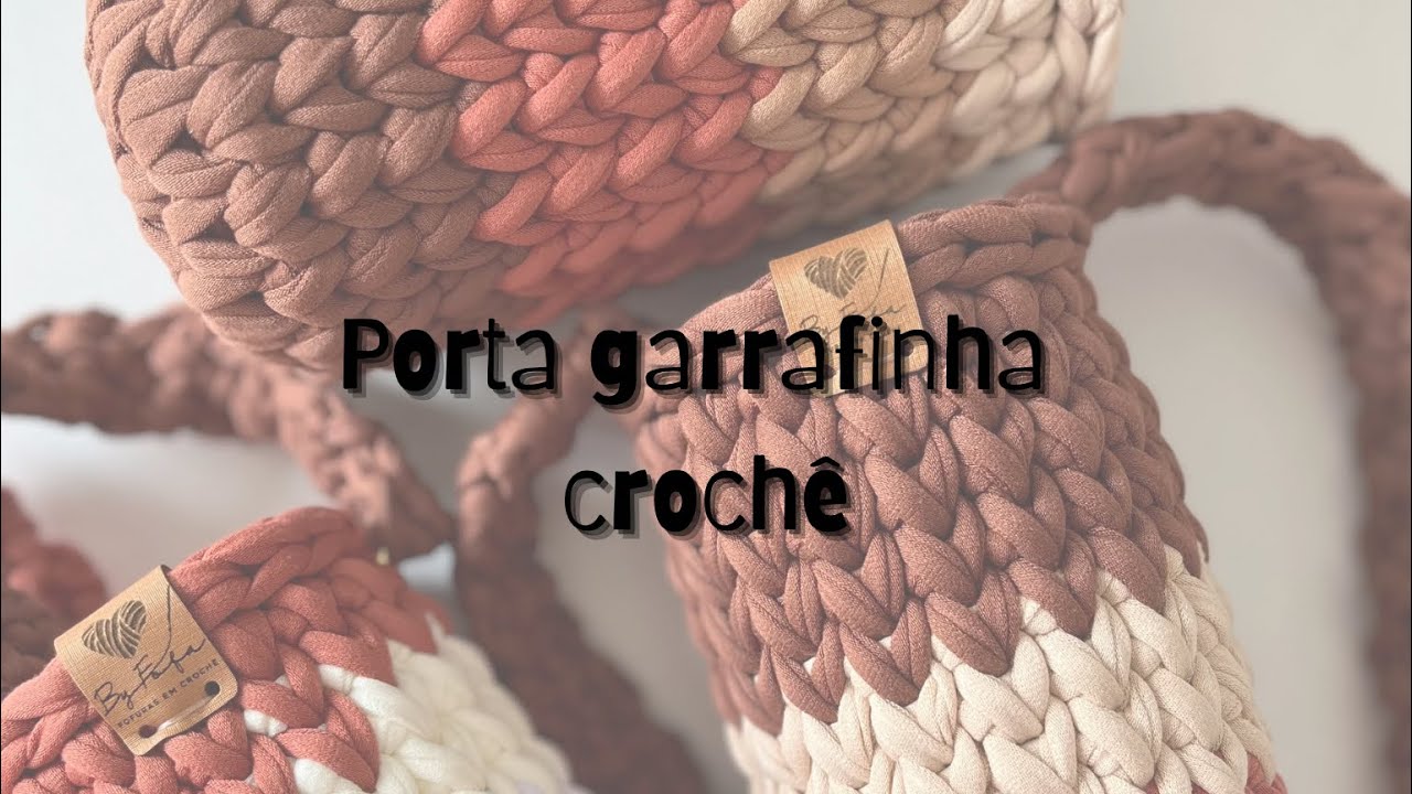 Porta garrafinha de crochê com fio de malha #byfofa