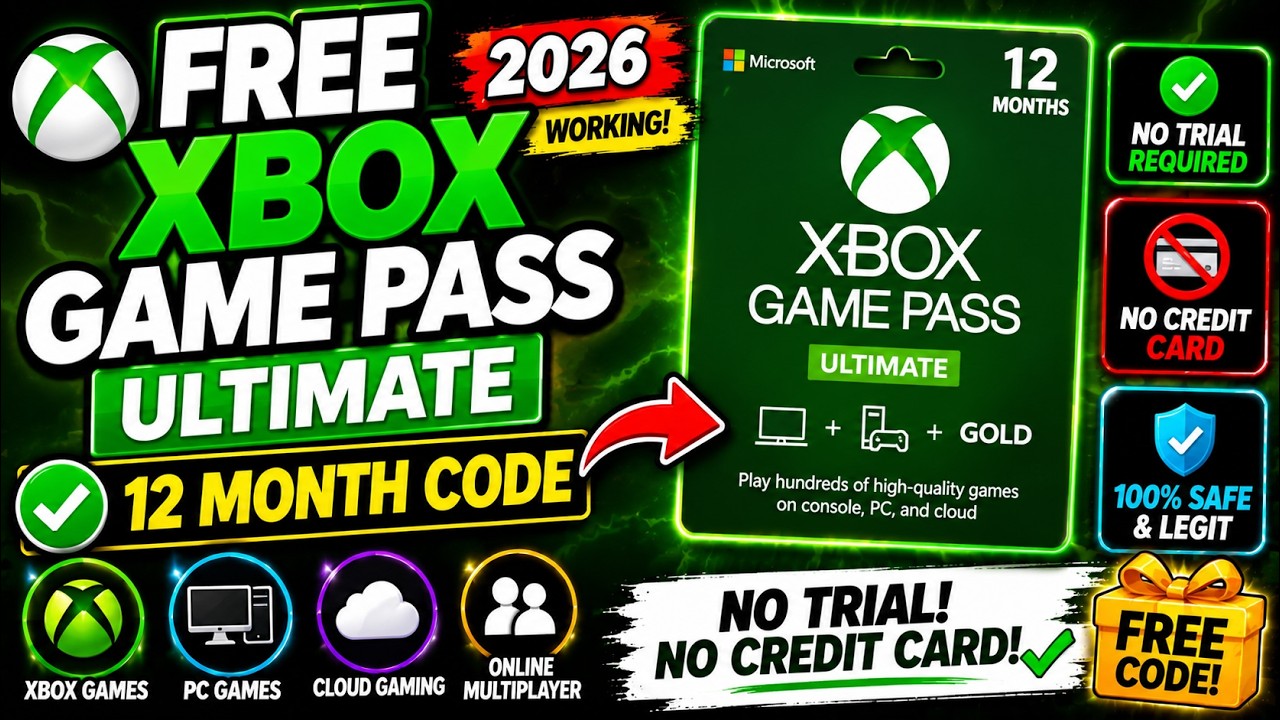 Free Xbox Game Pass Ultimate 2026 ✅ 12 Month Code & Rewards Guide