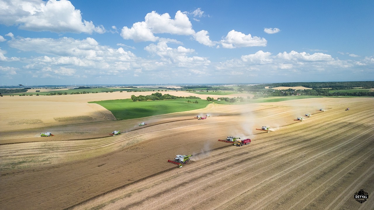 Wielkie Żniwa 2026 14 kombajn&oacute;w Claas Lexion na jednym polu Kombinat Rolny Kietrz