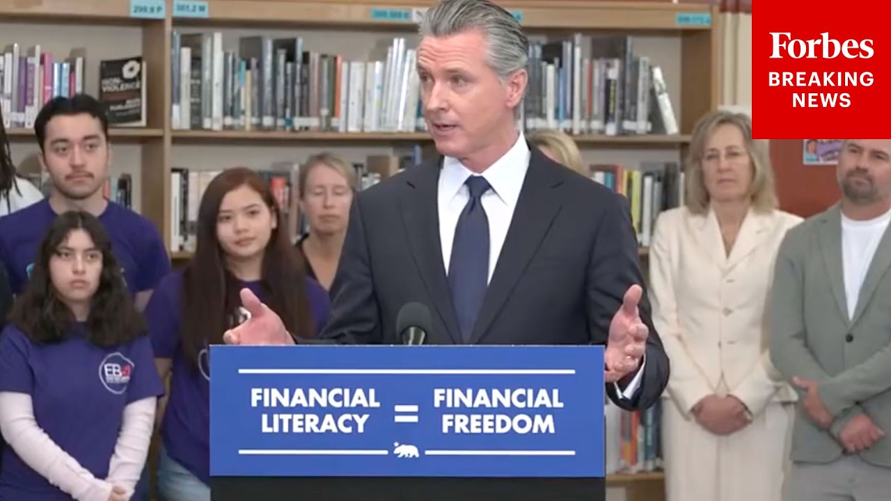 California Gov. Gavin Newsom Holds Press Briefing On Initiatives To Provide Wealth Access For Women