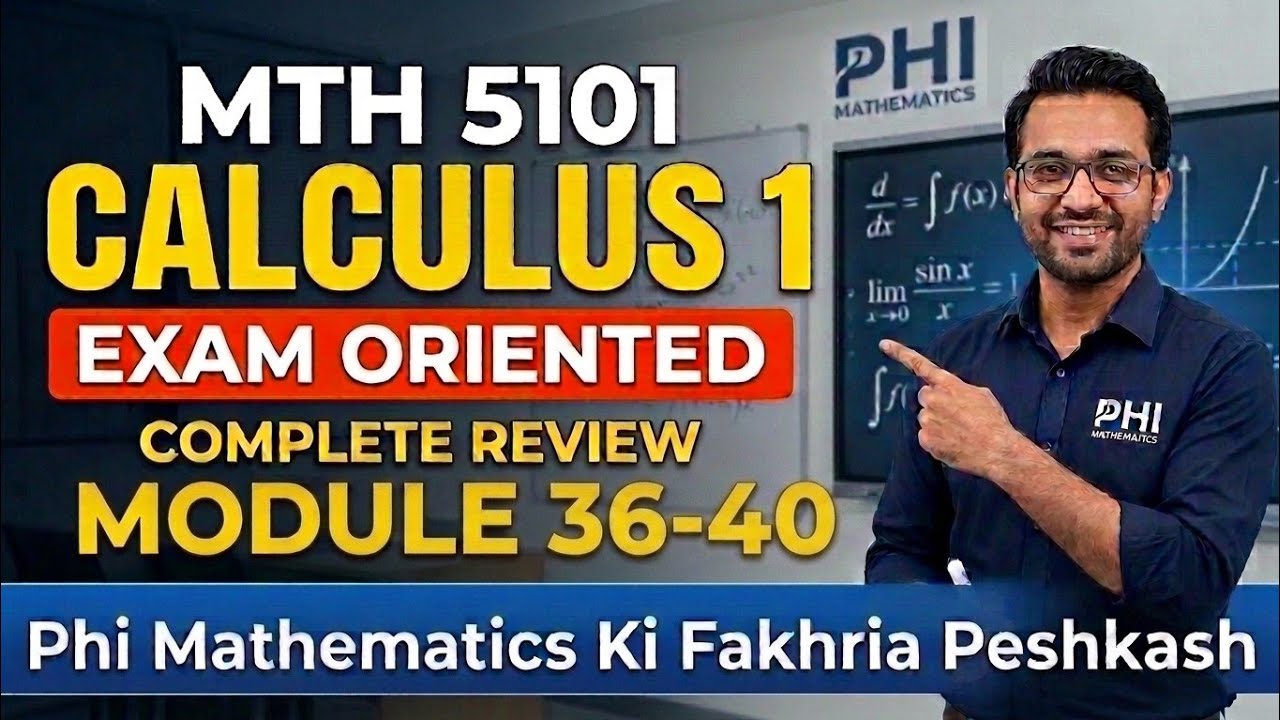 Mth5101 Calculus-1 Short Lecture Module 36 To 40 