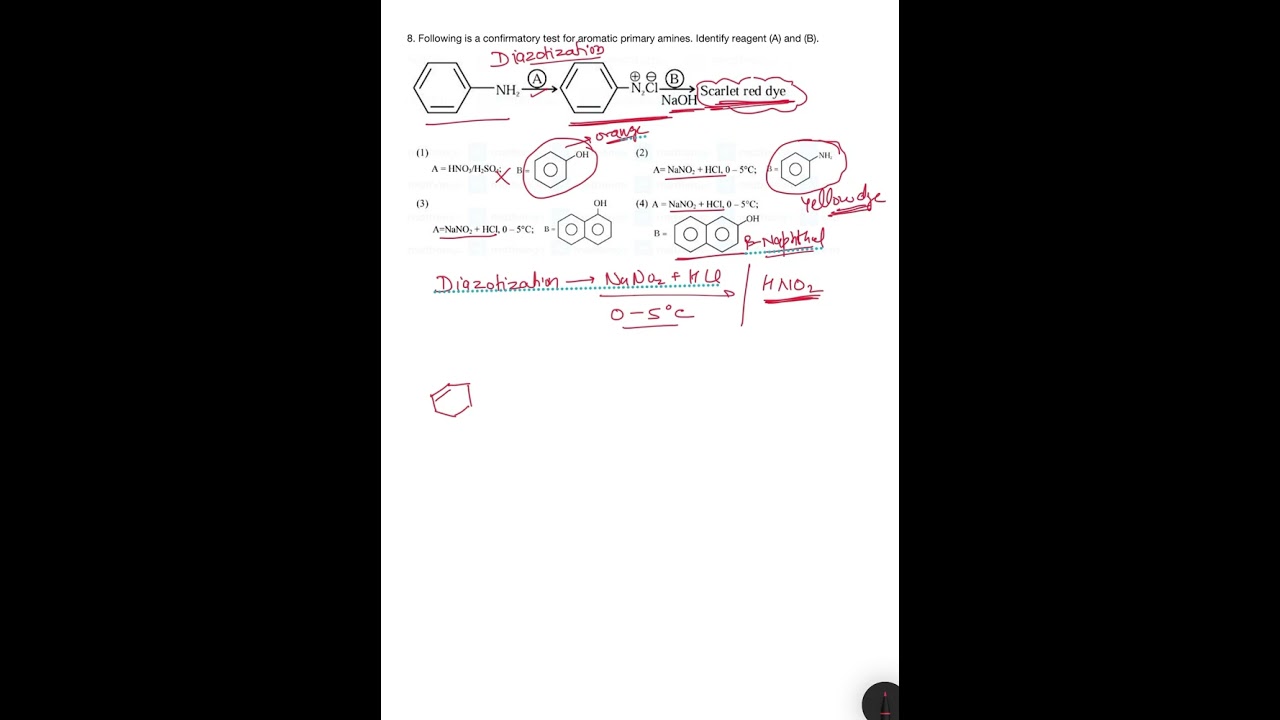 Diazotisation Reaction Amines