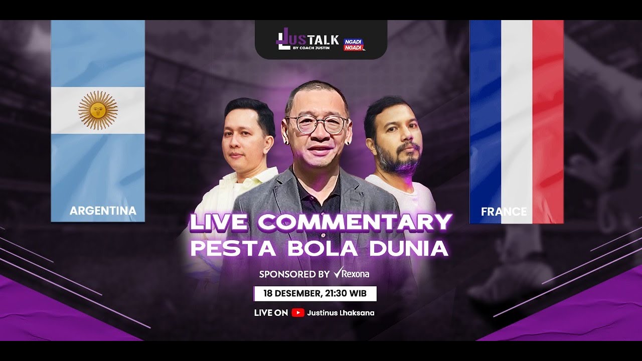 COACH JUSTIN LIVE COMMENTARY  WORLD CUP 2022  BY REXONA  : ARGENTINA VS FRANCE
