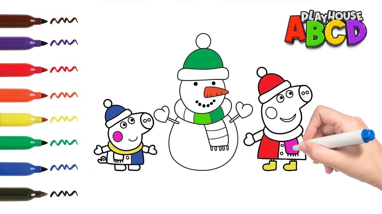 DRAWING PEPPA PIG IN THE SNOW - EN LA NIEVE