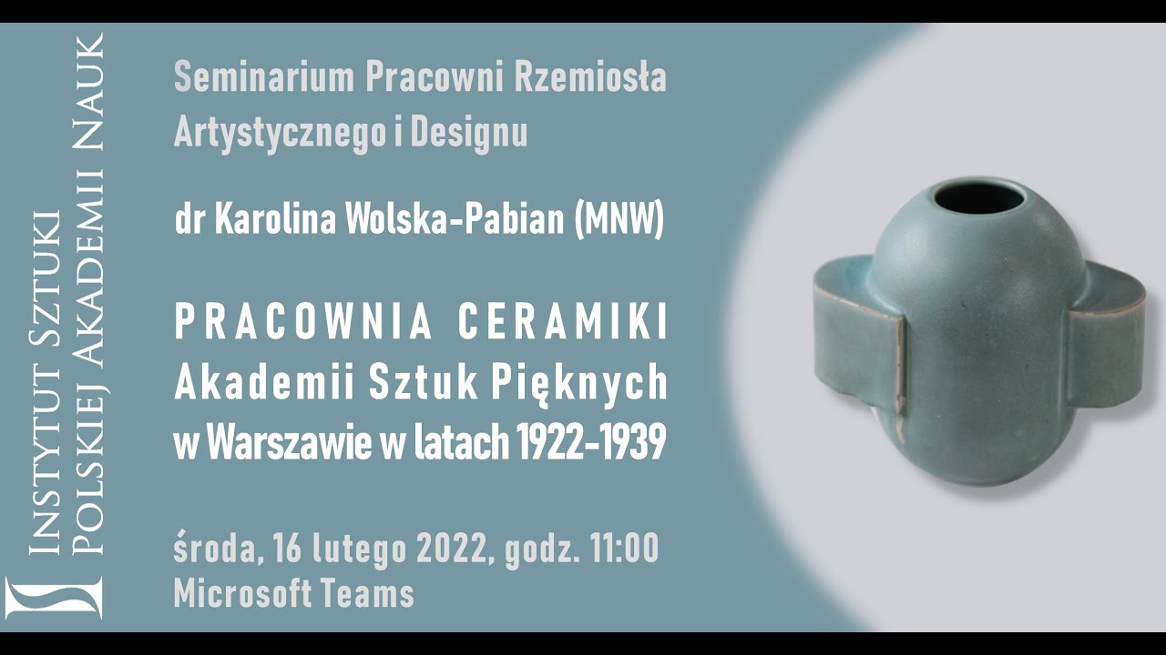 PRACOWNIA CERAMIKI AKADEMII SZTUK PIĘKNYCH W WARSZAWIE W LATACH 1922-1939