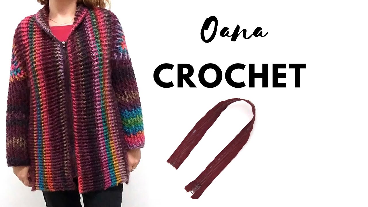 How to put a zipper on a crochet cardigan by Oana