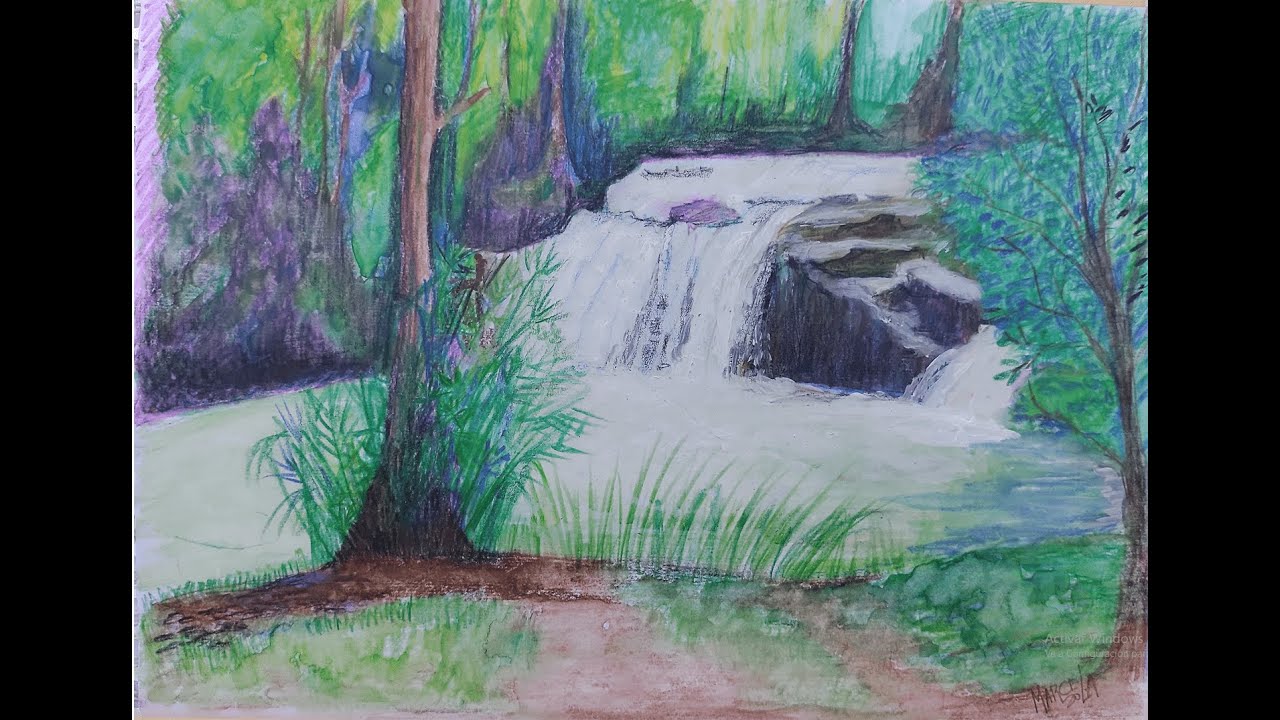 PINTURA DE UN PAISAJE AL AIRE LIBRE (con lápices acuarelables)
