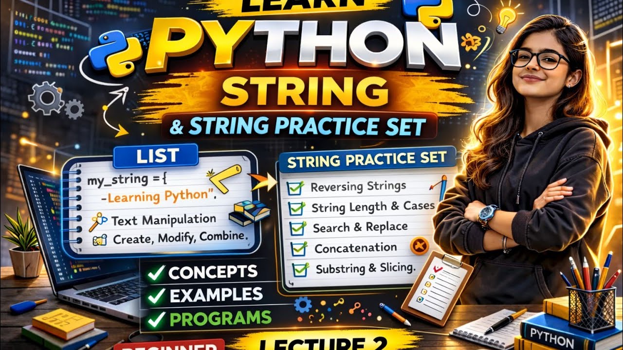 Python series for Beginner 🚀|| Lecture 2 || Strings 