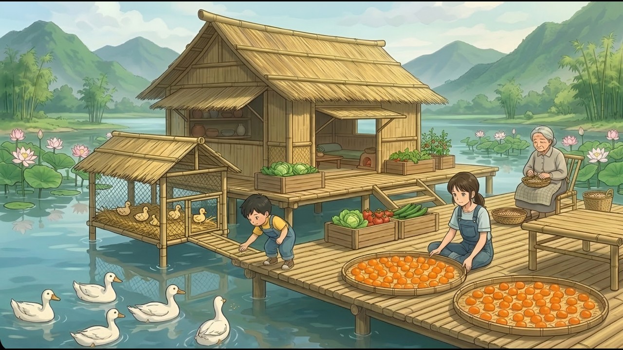 Peaceful Lake House Living 🍃 Making Salted Egg Yolks & Healing Village Cooking | Ghibli-Style ASMR