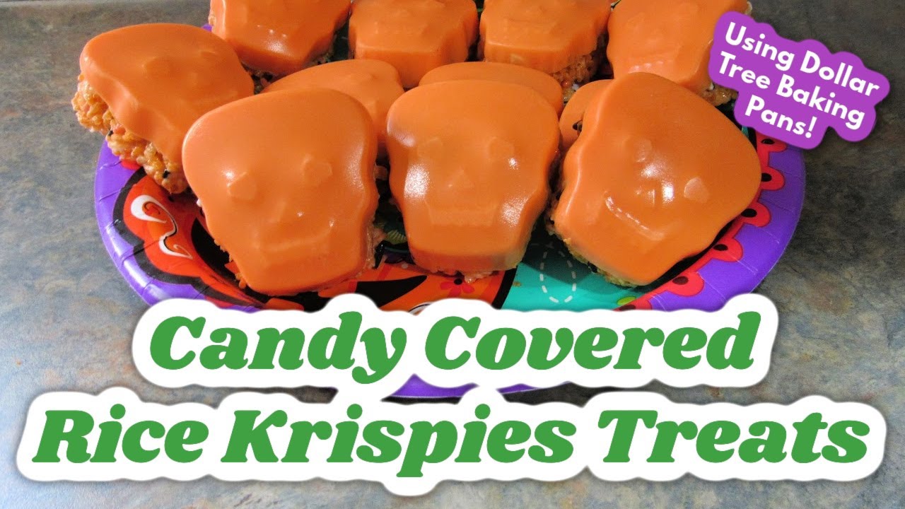 Let's Make Halloween RICE KRISPIES Treats using Dollar Tree Baking Pans!