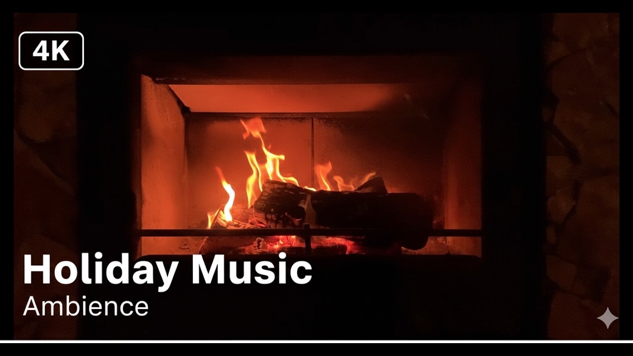 Fireplace Meditation 4K | Cozy Winter Music (1h30m)