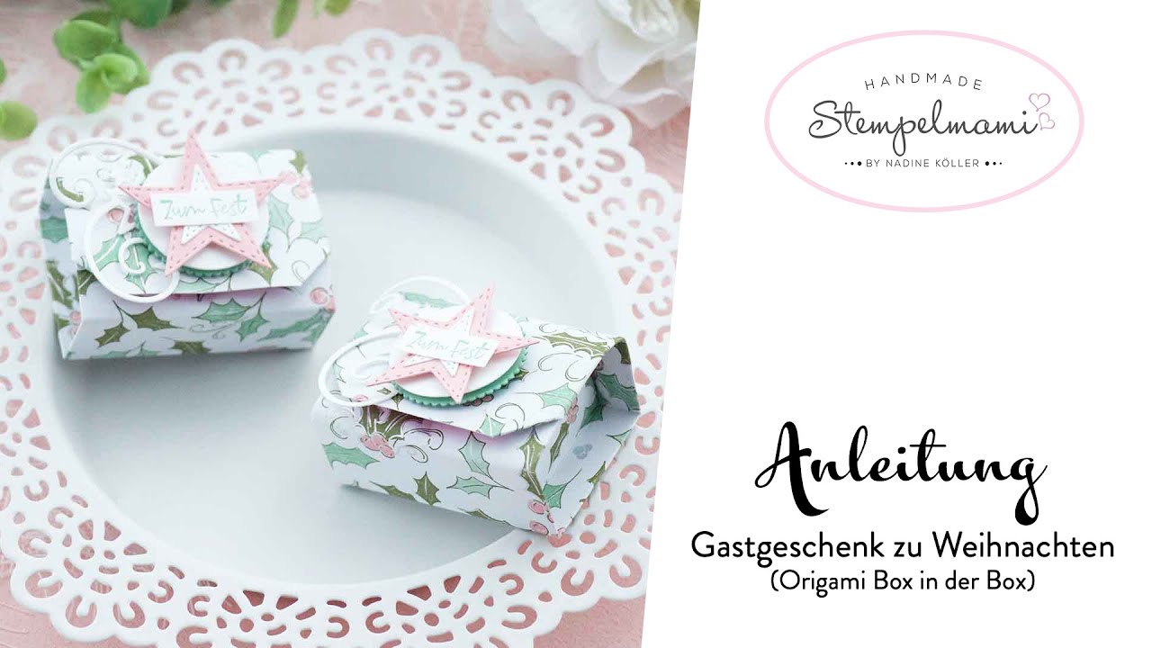Anleitung Gastgeschenk zu Weihnachten basteln | Origami Box in der Box | Goodie | Baumzauber