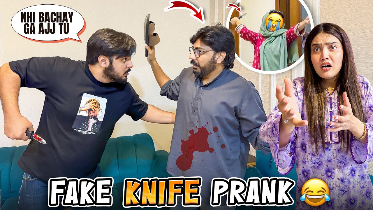 FAKE KNIFE PRANK ON FAMILY GONE WRONG🔪🤣 | Areeb & Bhai Ka Reaction 😱 | Hans Hans K Bura Hal Hogya 😂