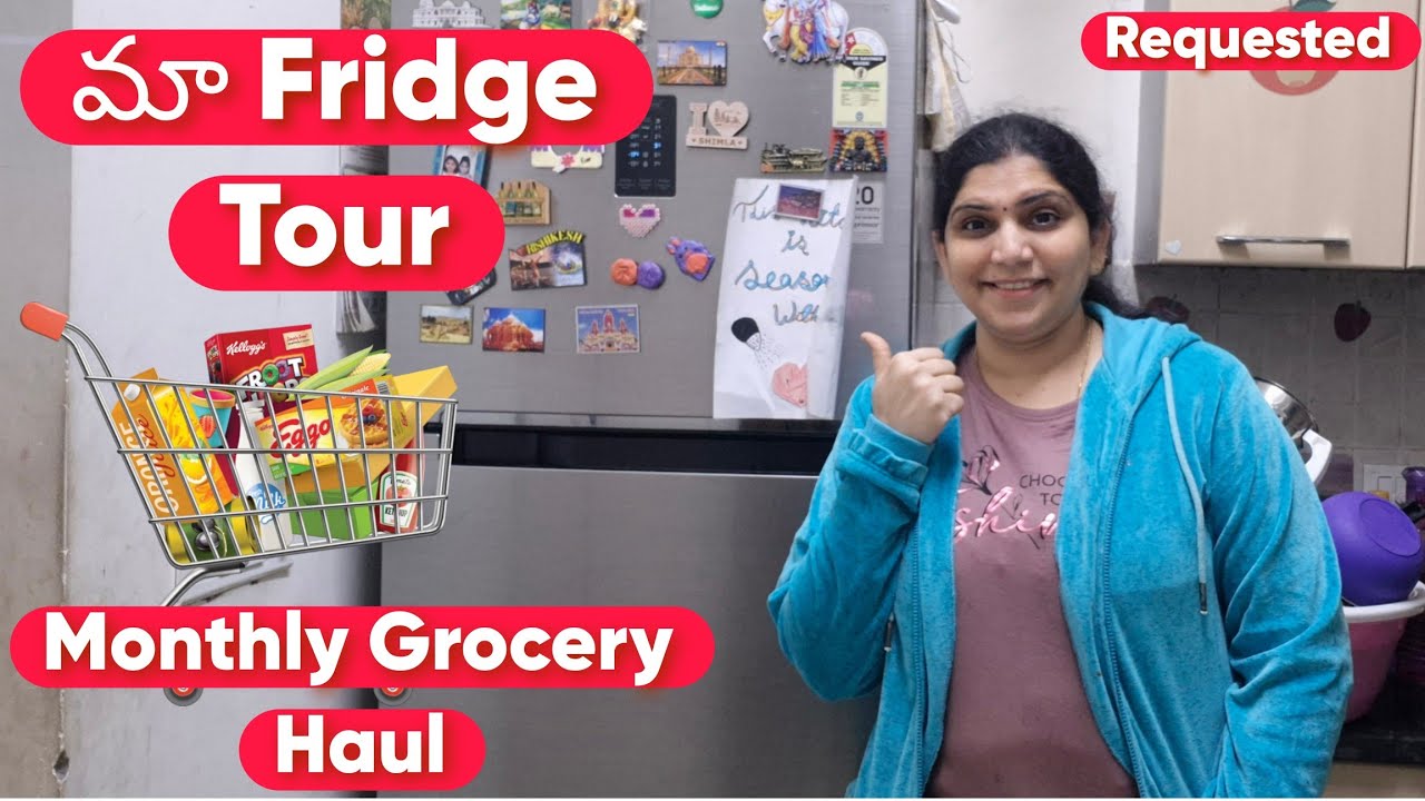 నా Fridge లో ఏమున్నాయో చూద్దామా 🤔 మొత్తానికి ఇప్పటికి కుదిరింది 🤦‍♀️ My Fridge Tour & Grocery Haul 