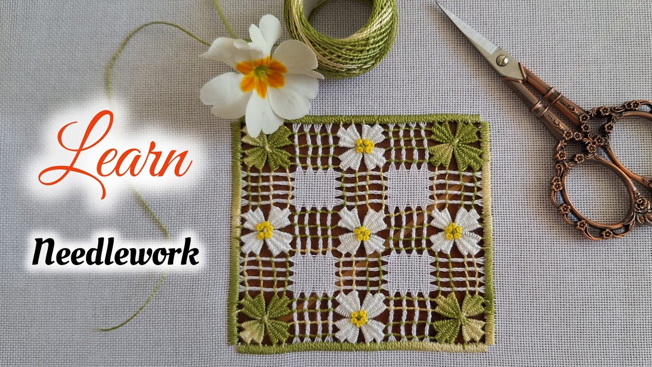 The Magic of hand embroidery : Creating a Masterpiece Inspired by the Primrose Flower! 🌸✨ hardanger