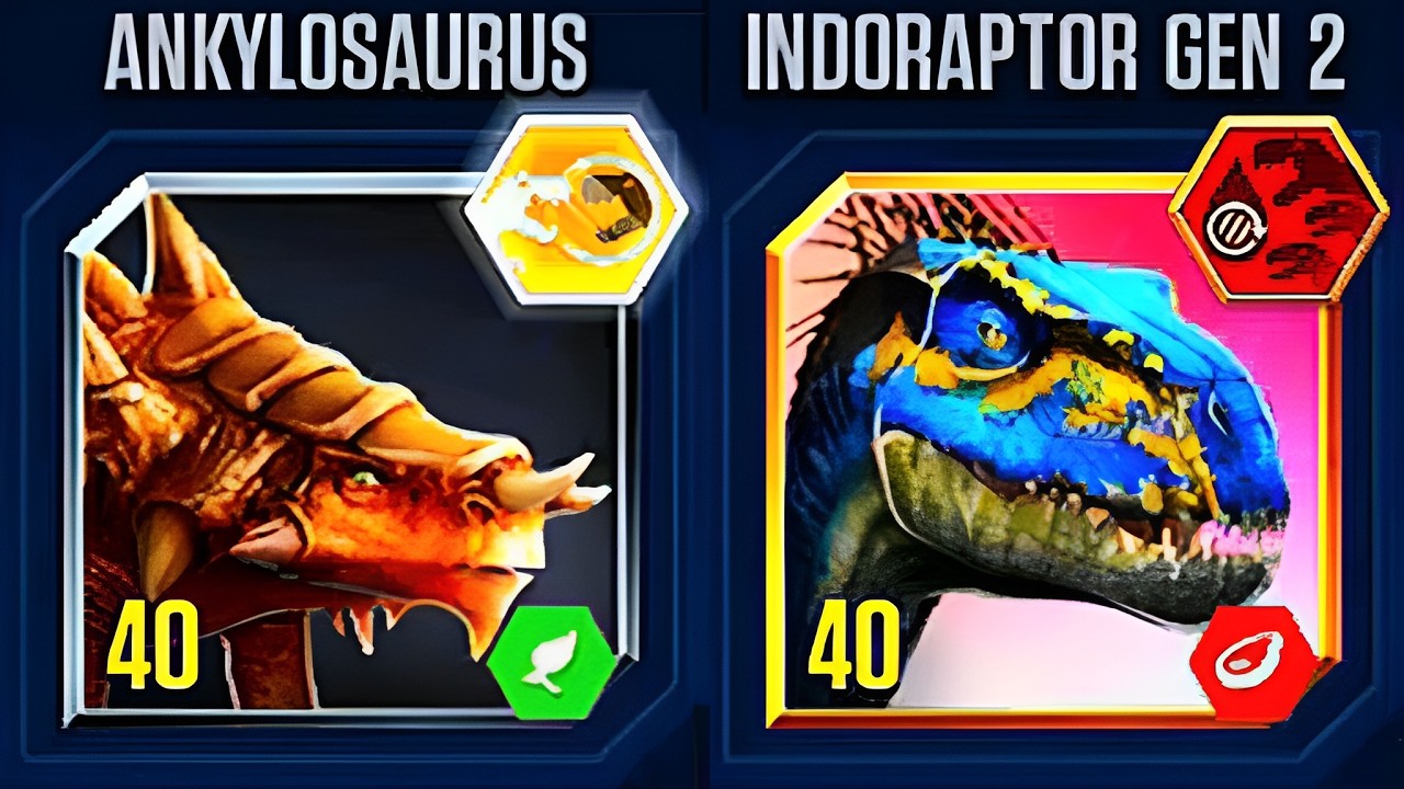 NEW UNLOCK ANKYLOSAURUS VS INDORAPTOR GEN 2 | JURASSIC WORLD THE GAME