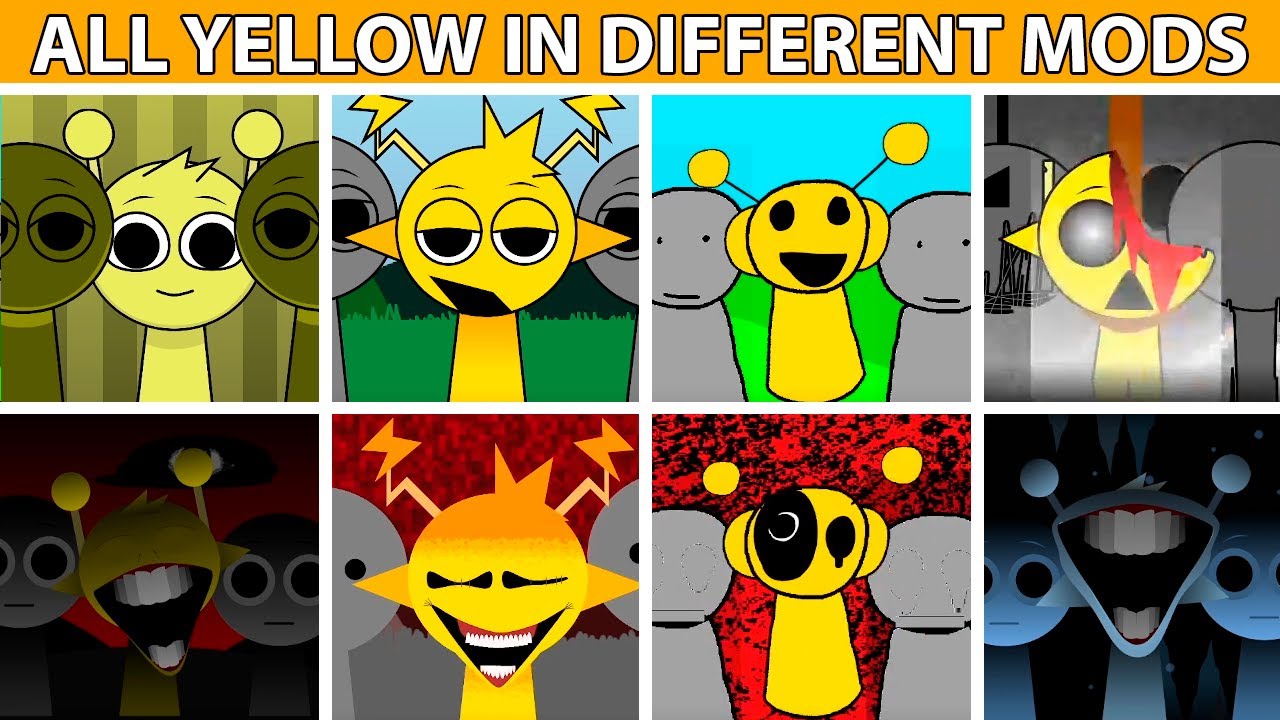Incredibox Sprunki ALL YELLOW SIMON in Different Mods