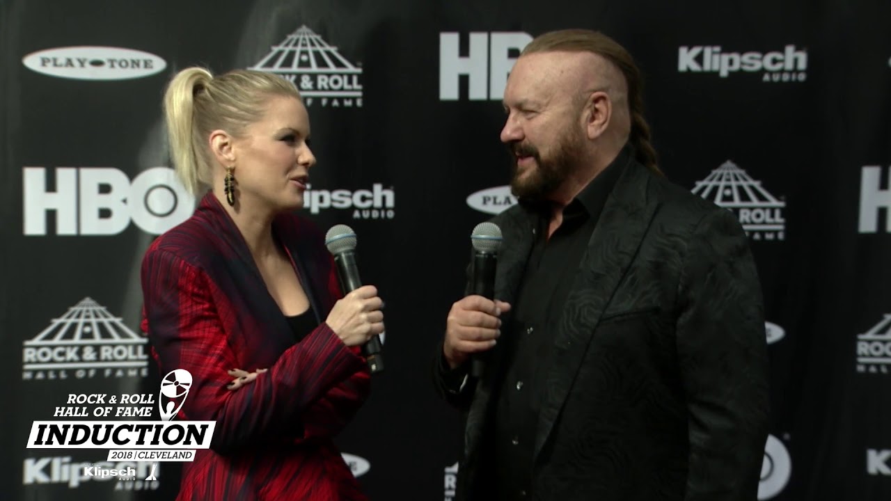 Desmond Child on the 2018 Rock & Roll Hall of Fame Induction Ceremony Red Carpet with Carrie Keagan