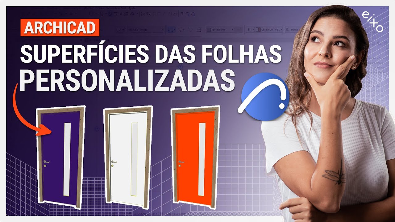 Como alterar a superfície da folha de porta personalizada no Archicad