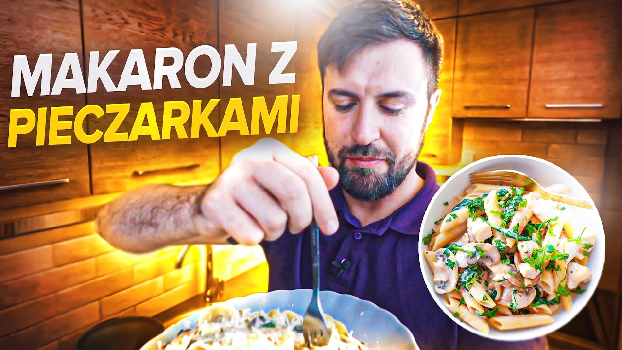 MAKARON Z PIECZARKAMI - SZYBKI I PYSZNY PRZEPIS NA OBIAD
