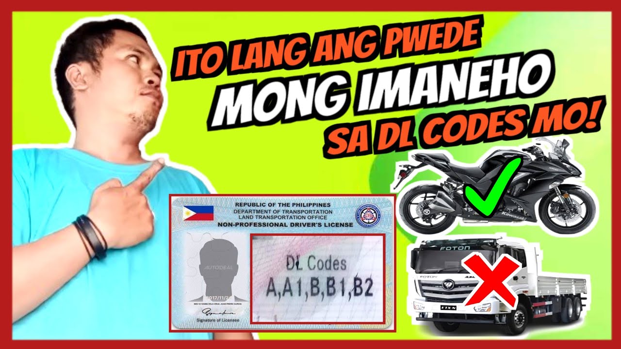 LTO DRIVER'S LICENSE CODES 2024 | MGA SASAKYAN NA PWEDE MO LANG IMANEHO AYON SA IYONG LISENSYA 2024