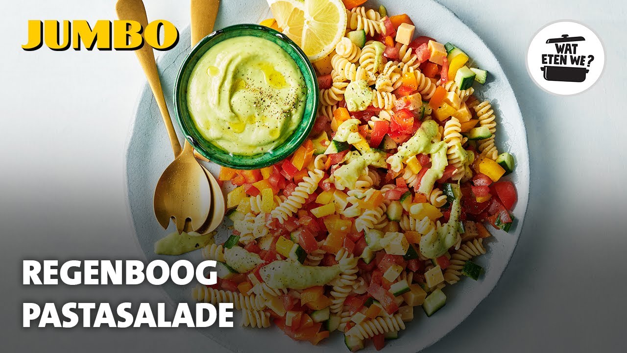 Wat eten we? Regenboog pastasalade
