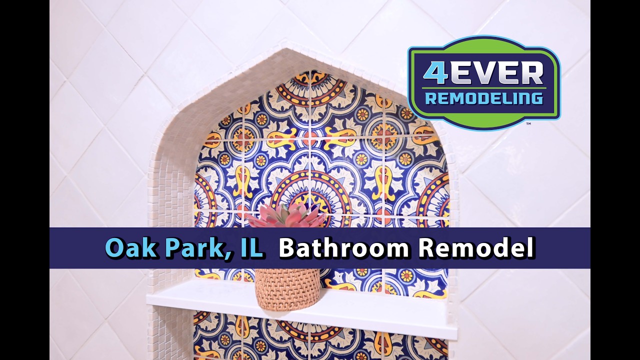 Oak Park Bathroom Remodel | Custom Tile Shower, Bench & Statement Vessel Sink | Modern Bathroom