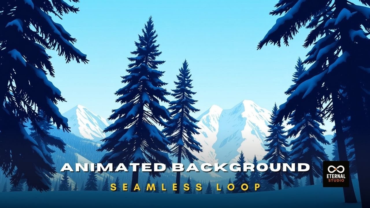 Animated Background - Winter Snowy Forest | Frozen Pine Trees Mountains Nature Live Wallpaper