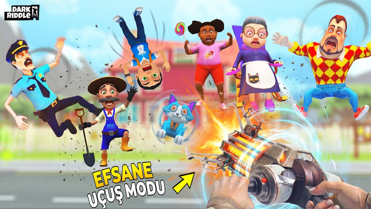 EFSANE MOD YAPTIK . HERKESİ UÇURDUK 😱 Dark Riddle Yeni
