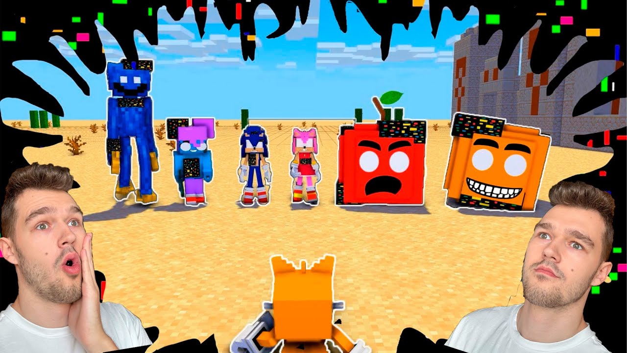 FNF Corrupted Sonic SLICED VS Pibby Dancing meme FNF Minecraft Animation