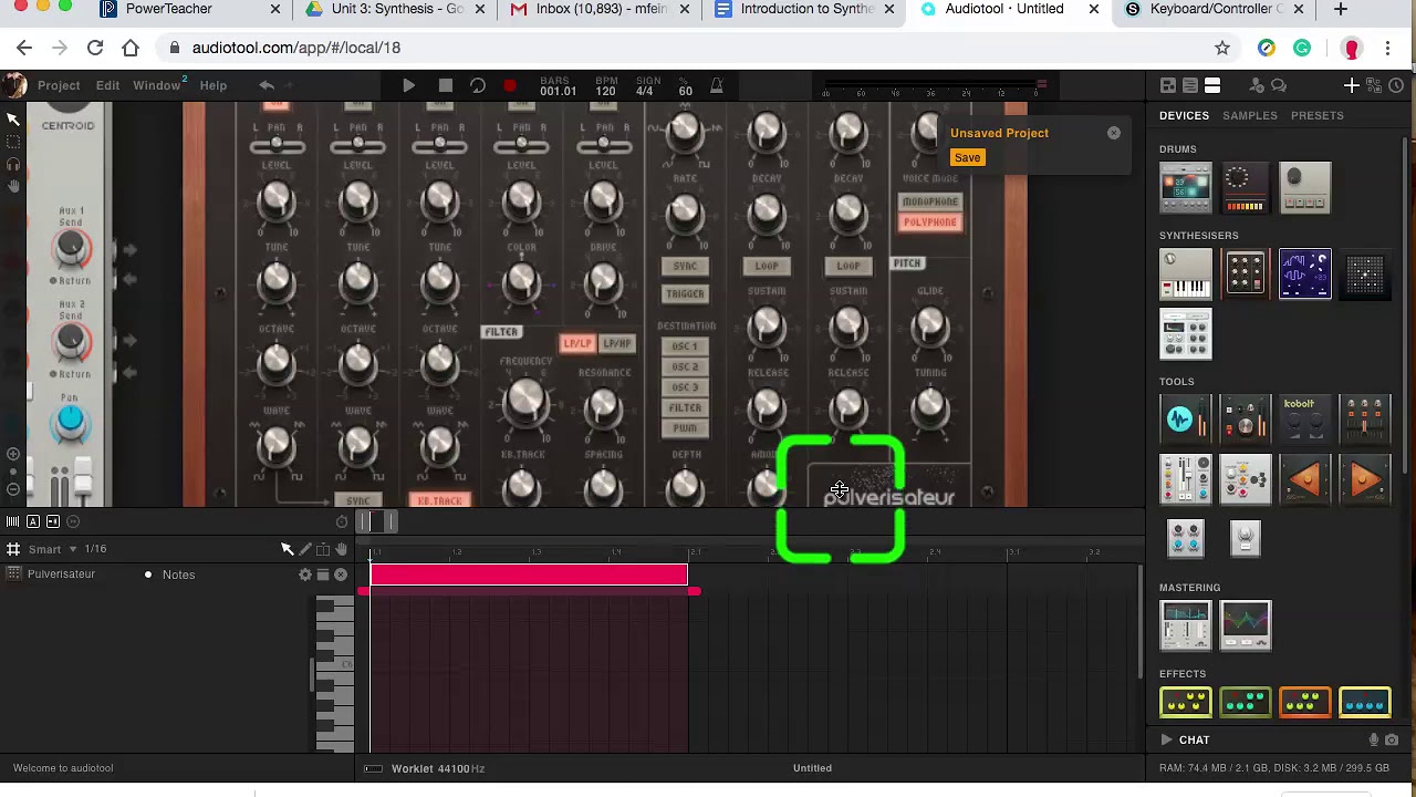 Intro to Synthesis Setup in AudioTool