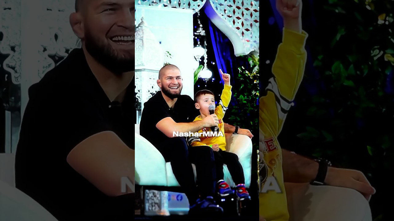 Brave Muslim kid goes up to Khabib☝🏻❤️🥊#khabib #mashallah #allahuakbar #muslim #shortsfeed #shorts