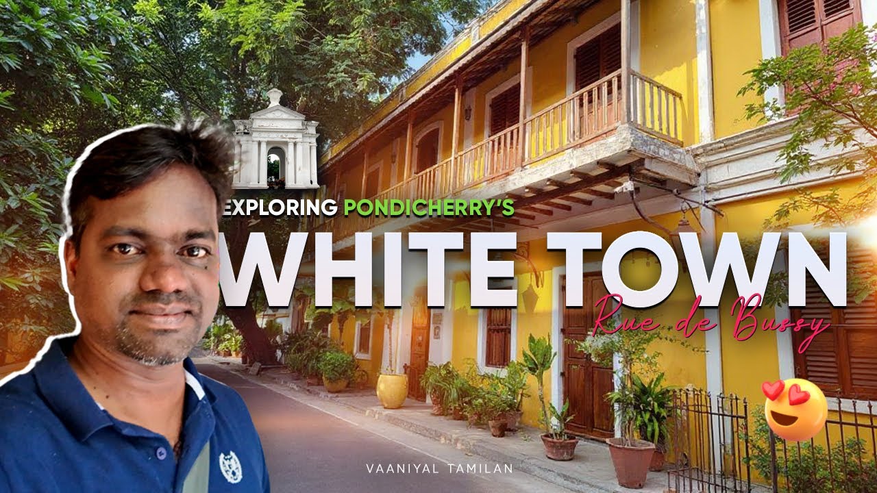 Pondicherry White Town 😍 French Streets & Temple Visit | Rue de Bussy & Bharathi Park | Tamil Vlog