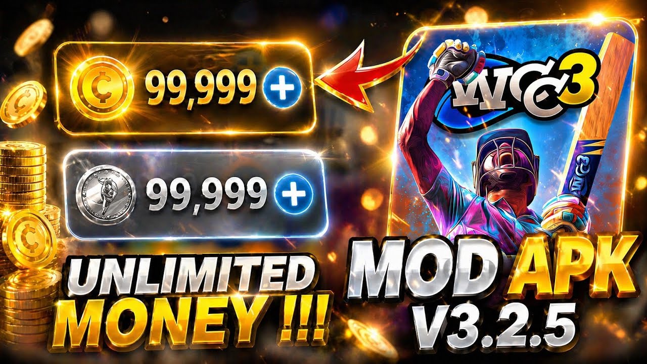 World Cricket Championship 3 (WCC3) Mod Apk || Unlimited Money (Coins , Platinum) || All Unlocked