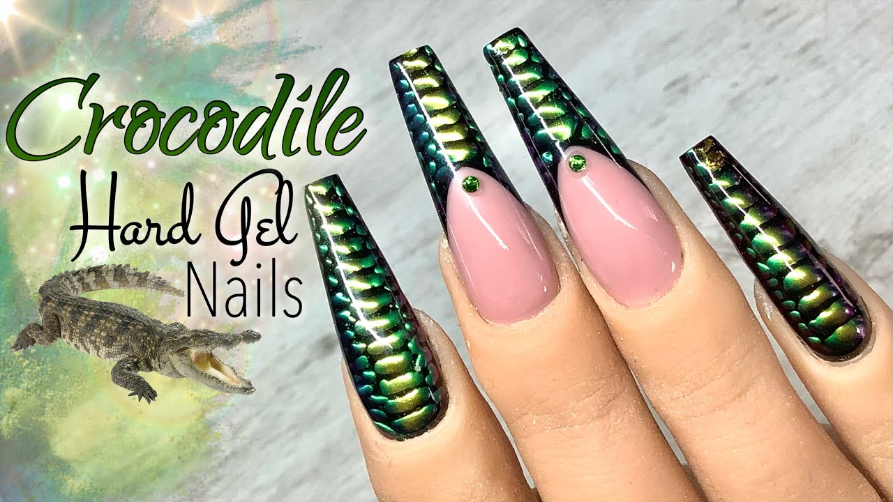 Crocodile Nails | How to Hard/Builder Gel Nails | Tutorial
