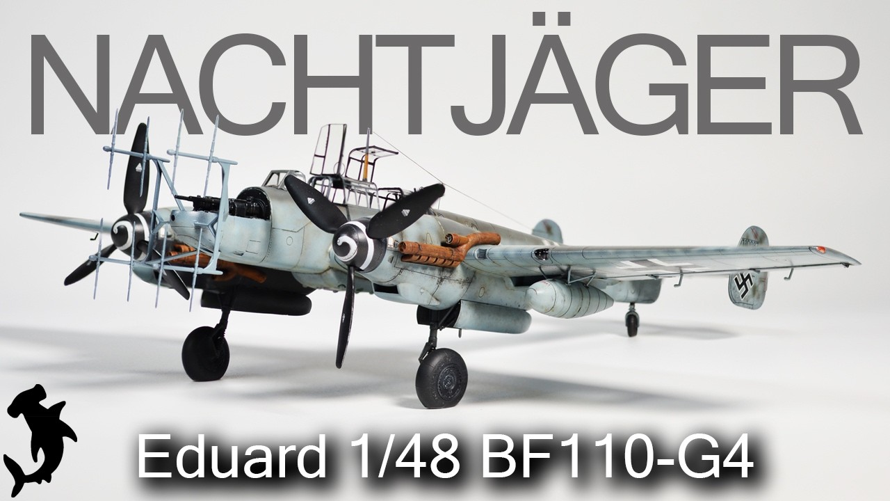 Модель ночного истребителя Bf110-G4 от Eduard в масштабе 1/48 | Видео сборки