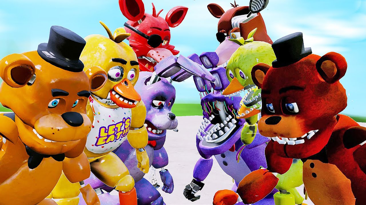 ANIMATRONICS VS Withered ANIMATRONICS - QUEM E MAIS FORTE? | GTA V Five Nights at Freddy's