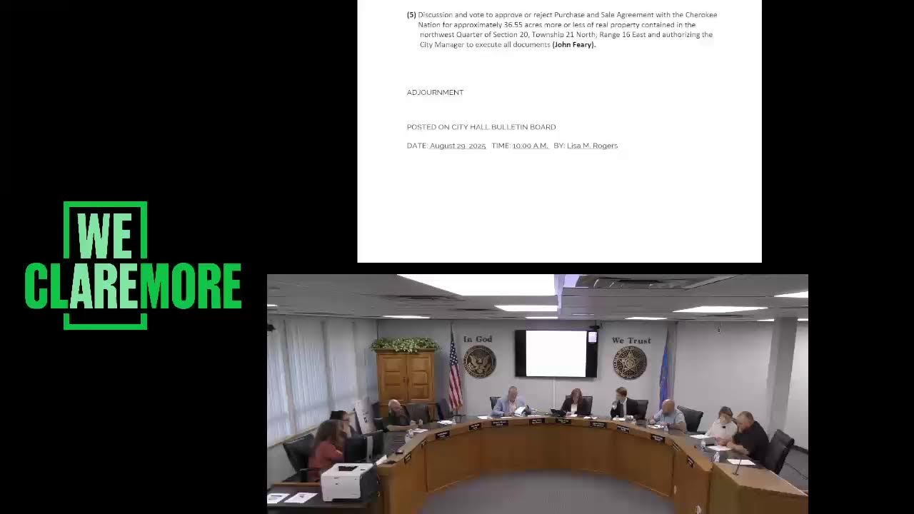 City of Claremore City Council Meeting 9/2/25 - 6:00pm