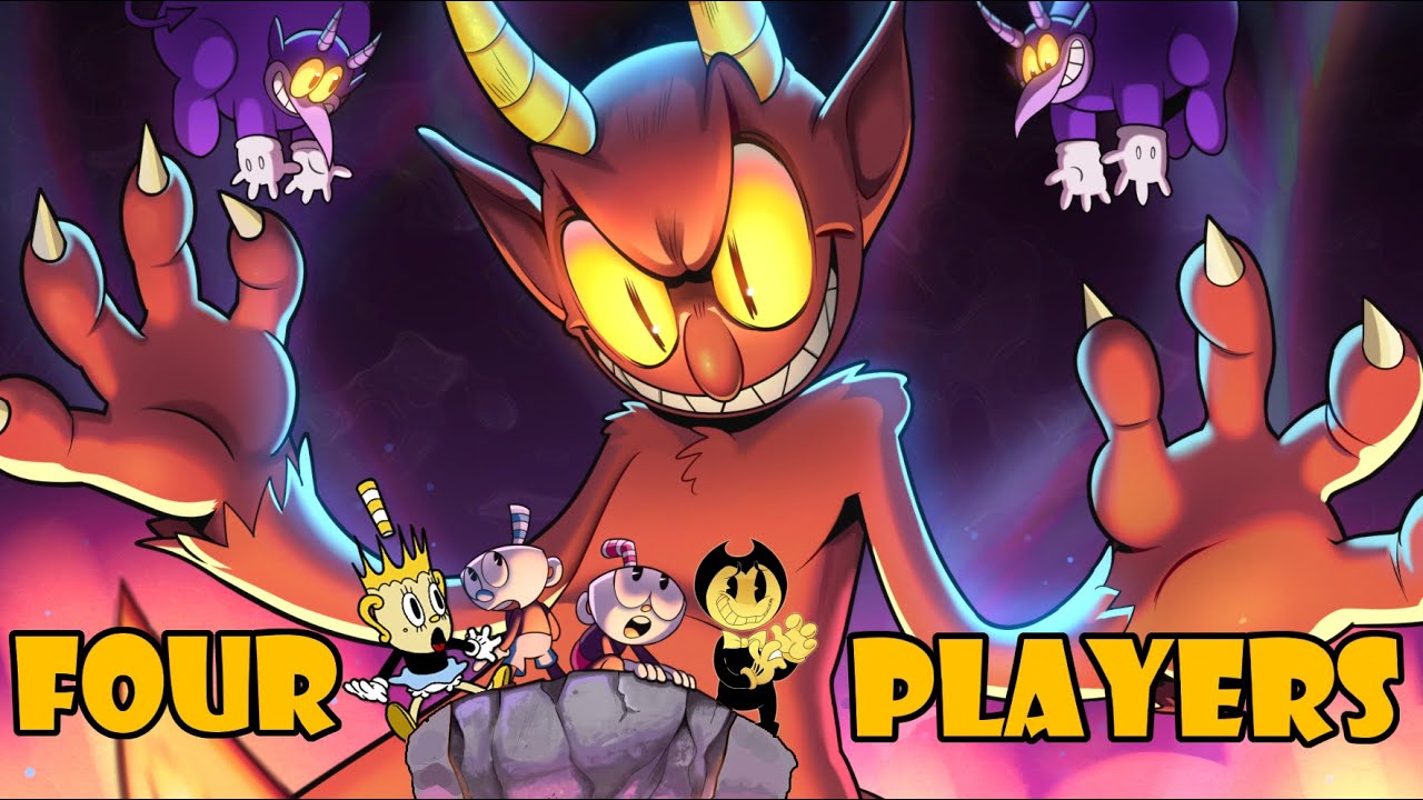 Cuphead 4 Players Co-op Gameplay Destroying The Devil !!