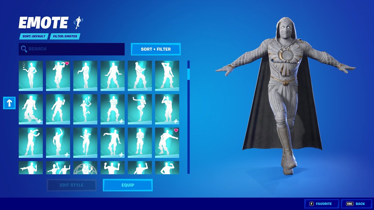 ALL FORTNITE ICON SERIES AND [NEW] TIKTOK EMOTES (moon knight, Marvel)
