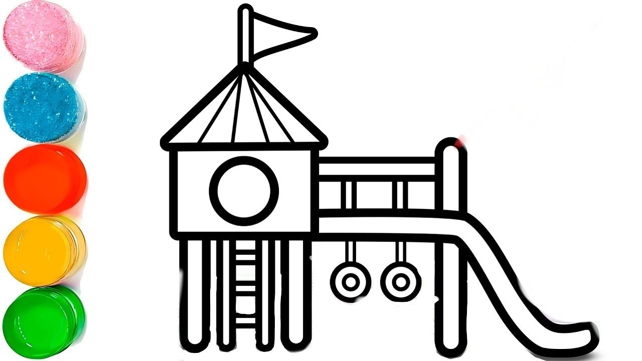 How To Draw a Playground Slide Drawing | Easy Slide Drawing for Kids | Beautiful Slide Drawing