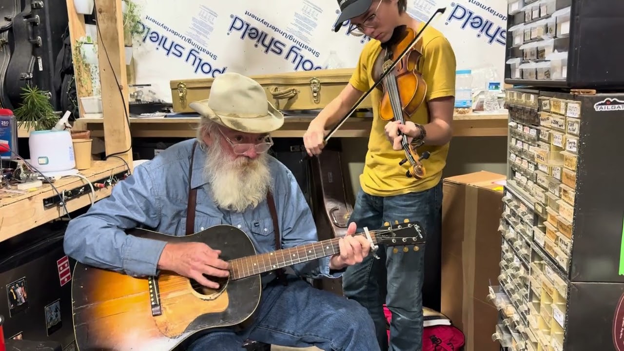 1940 Gibson J-35 project with Bill Steward and grandson John “Walk Along John”