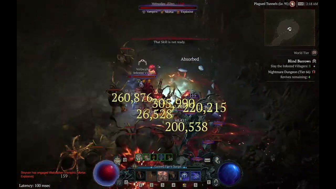 Diablo 4 Sorc Tier 66 Nightmare Dungeon Solo Pure Arc Lash