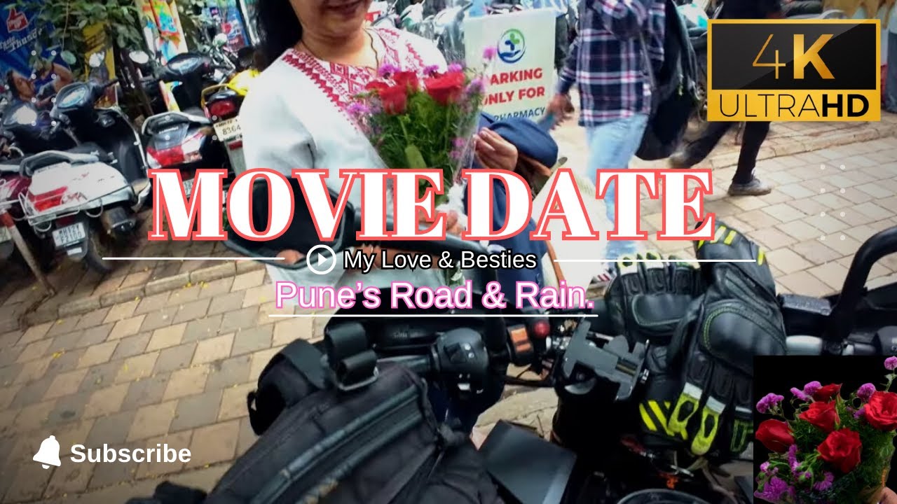 Perfect Movie Date ❤️ | Pune's Road & Rain | Best Combination | Dji Osmo Action 4 | Dji Mic, 4K Vlog