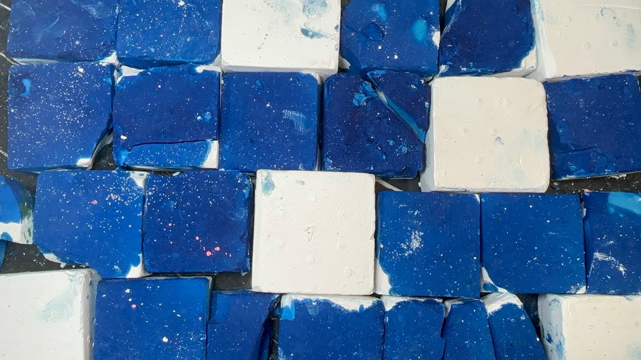 Dusty Soft Vibrant Blue Blocks | Plain Jumbos | Oddly Satisfying 