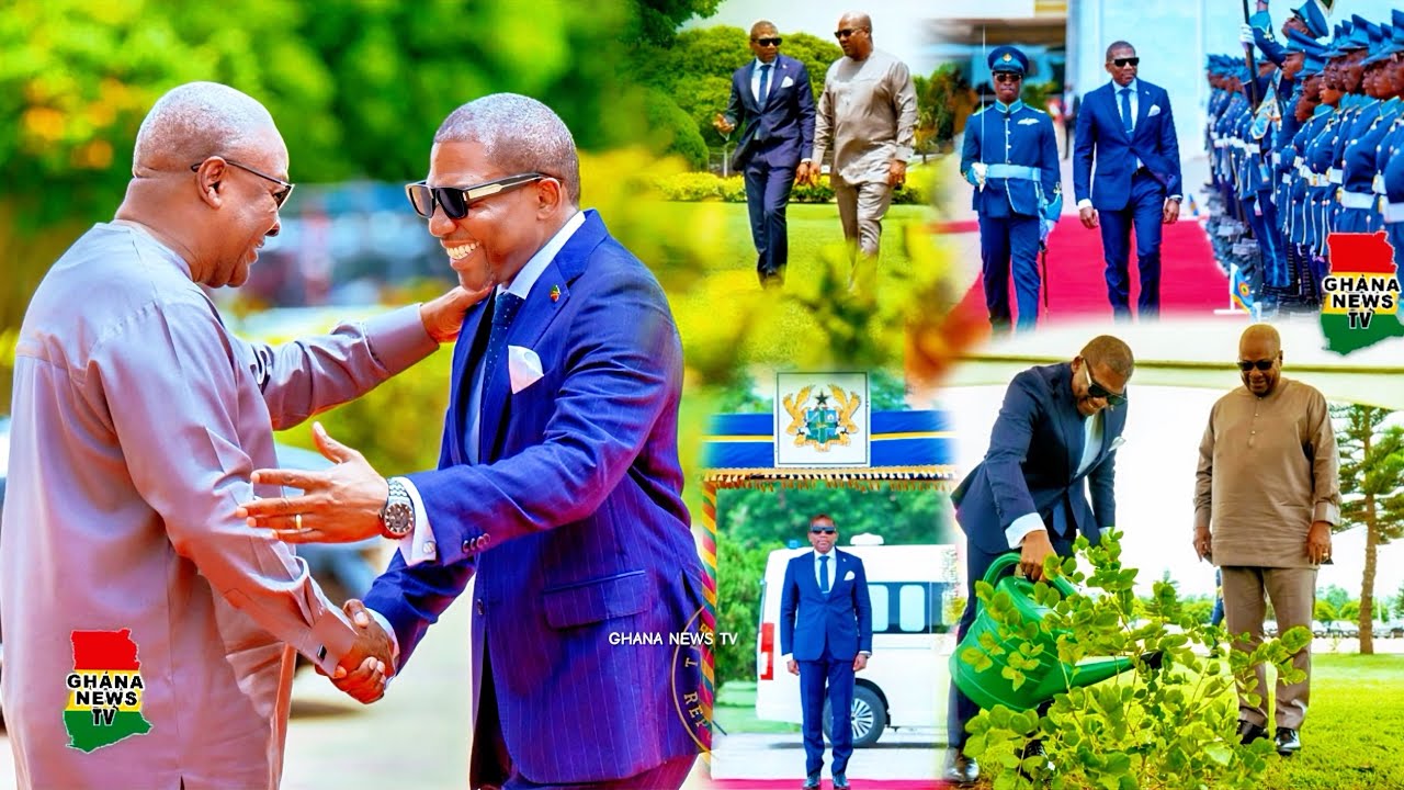 Prz Mahama happily hosts the Prime Minister of St Kitts & Nevis Terrace Drew at the Jubilee House