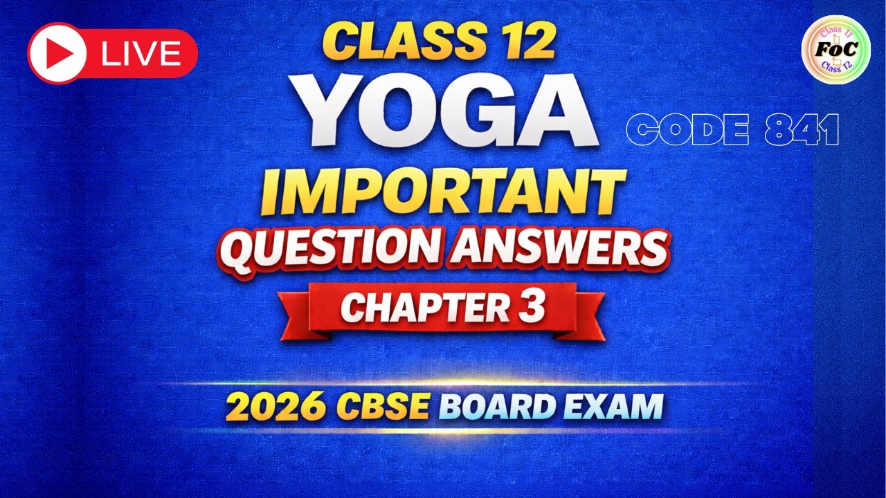 Class 12 Yoga Code 841 | Imp Question Answer Chapter 3 | Health Promotion 🔥 2026 CBSE Board Exam