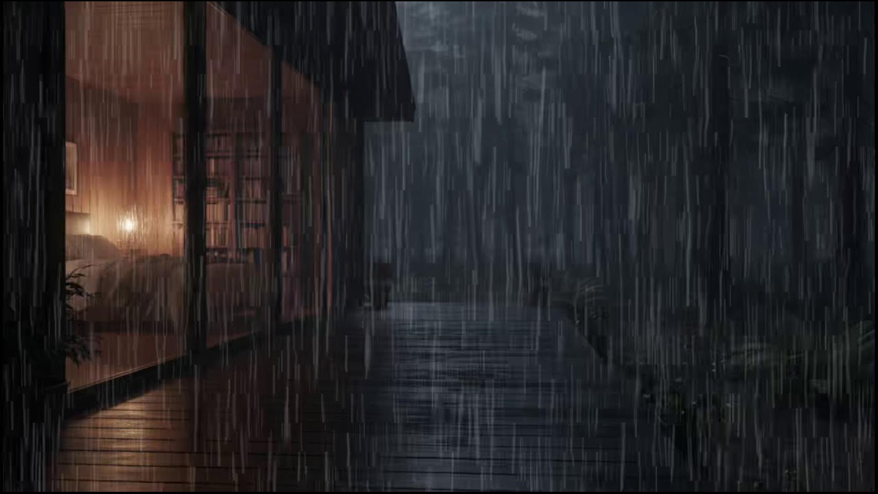 Cozy Woodland Cabin Night 🌲 | Relaxing rain Ambience and Soft rain for Deep Sleep